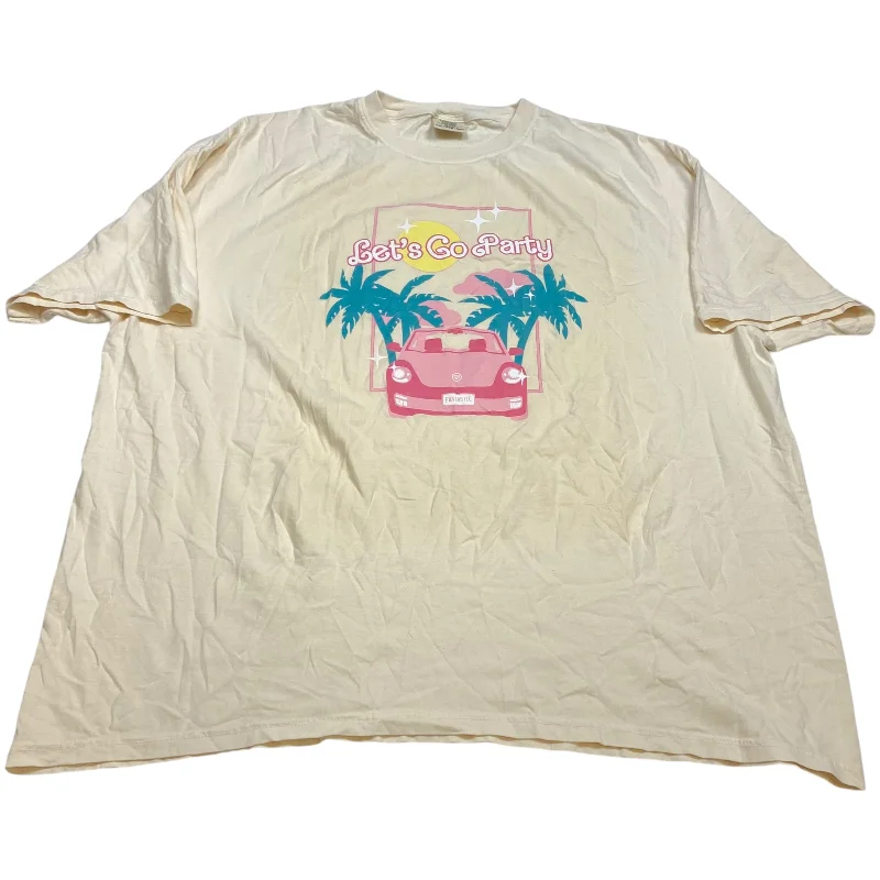 Retro Prints Top Short Sleeve By Comfort Colors In Cream, Size: 3x
