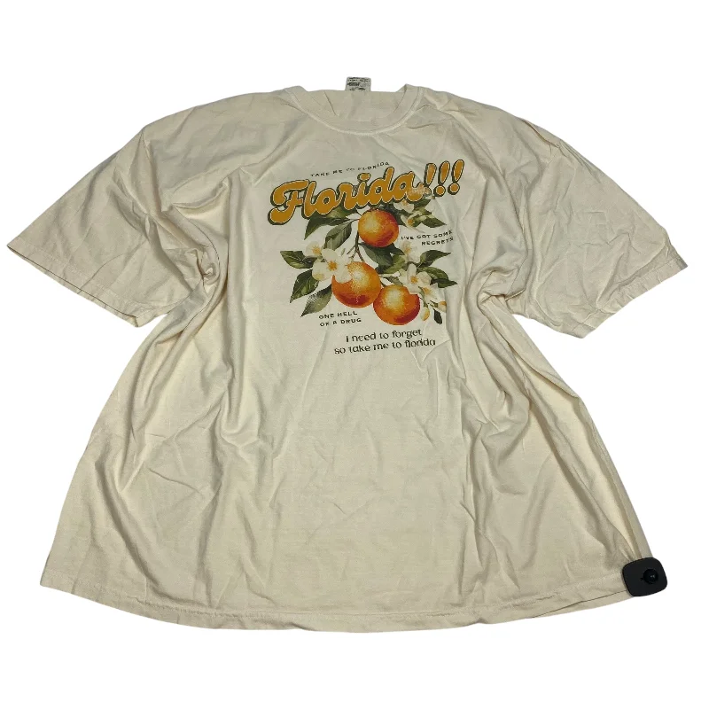 Chic Outfits Top Short Sleeve By Comfort Colors In Cream, Size: 4x