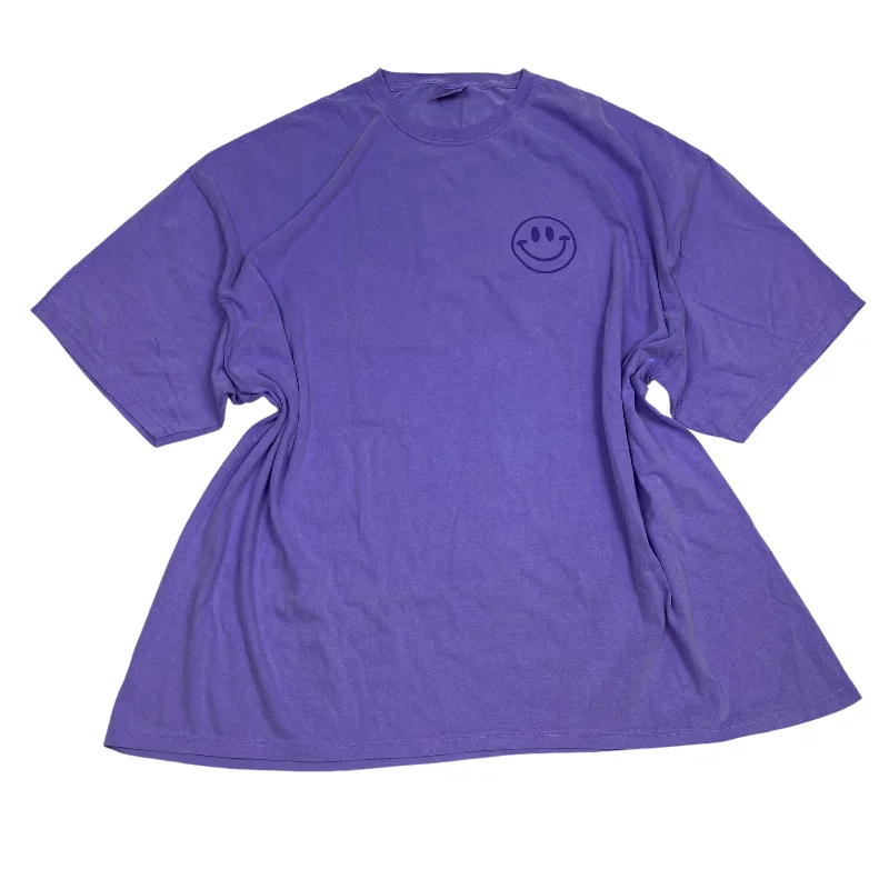 Comfortable Sweaters Top Short Sleeve By Comfort Colors In Purple, Size: 4x