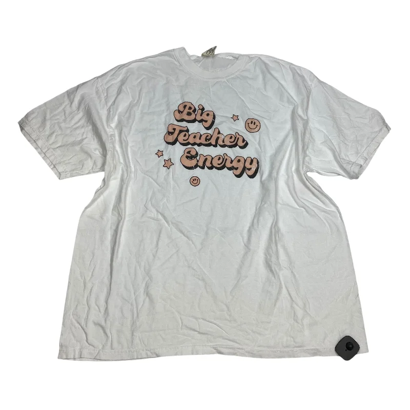 Cozy Fashion Trends Top Short Sleeve By Comfort Colors In White, Size: 3x