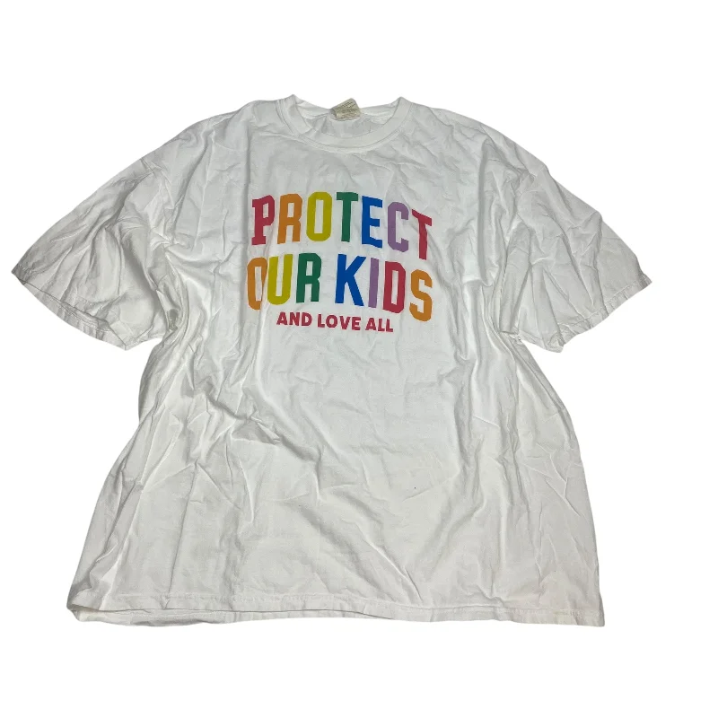 Light Dressing Top Short Sleeve By Comfort Colors In White, Size: 4x