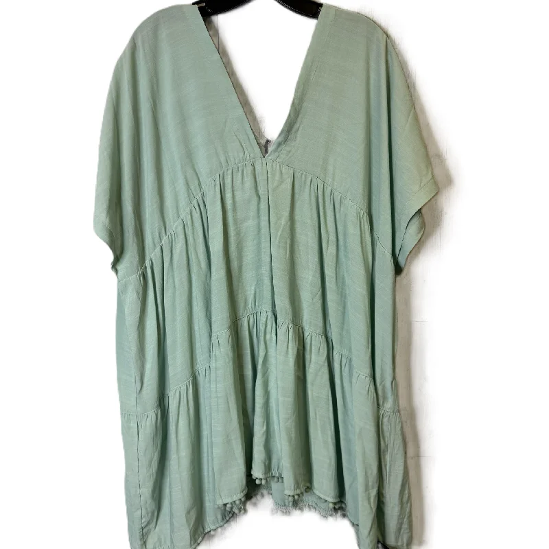 Cozy Fit Top Short Sleeve By Cotton Bleu In Green, Size: 3x
