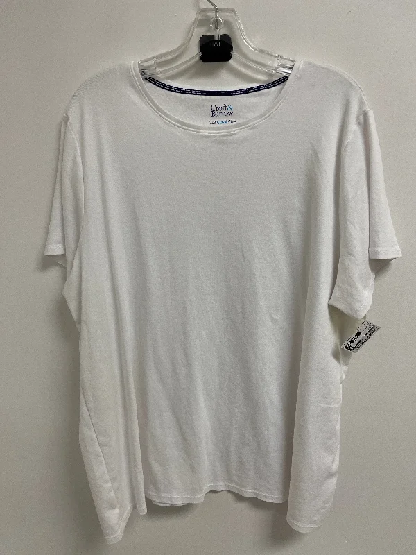 High-end Wear Top Short Sleeve By Croft And Barrow In White, Size: 3x