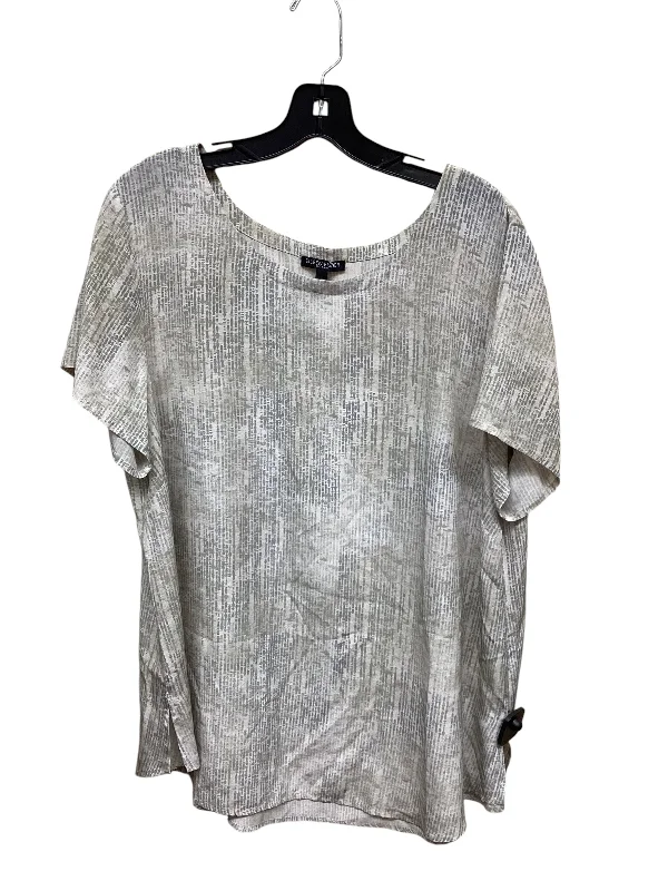 High Street Style Top Short Sleeve By Eileen Fisher In Green, Size: 1x