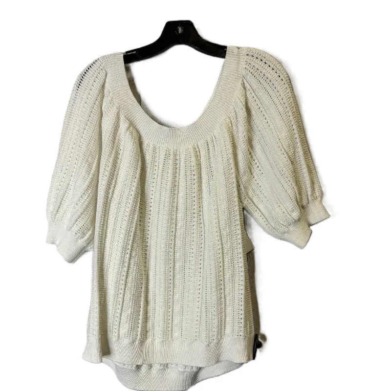Exclusive Customization Top Short Sleeve By Elie Tahari In Cream, Size: Xl