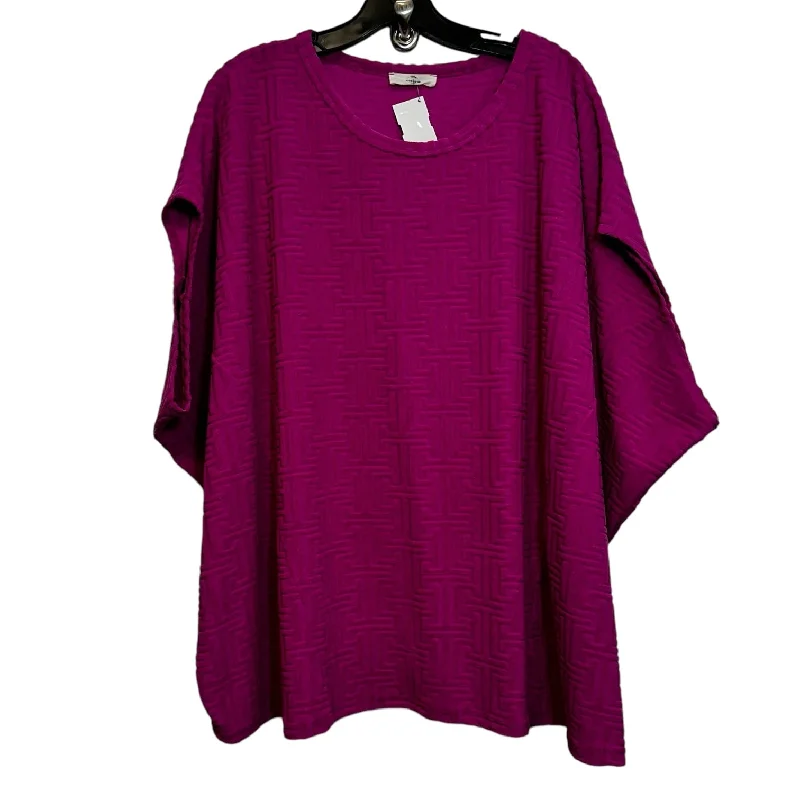 Soft Clothing Top Short Sleeve By Entro In Pink, Size: 1x