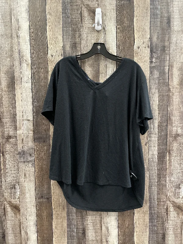 Free And Casual Top Short Sleeve By Gap In Black, Size: 2x