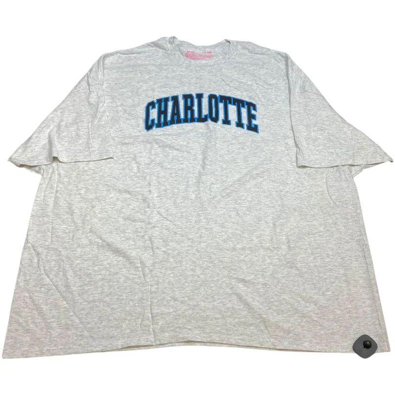 Luxury Customization Top Short Sleeve By Girl Tribe Co In Grey, Size: 4x