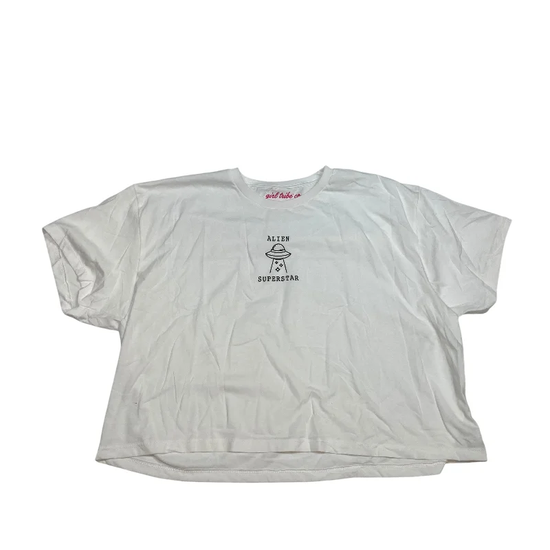 Sporty Comfort Top Short Sleeve By Girl Tribe Co In White, Size: 2x