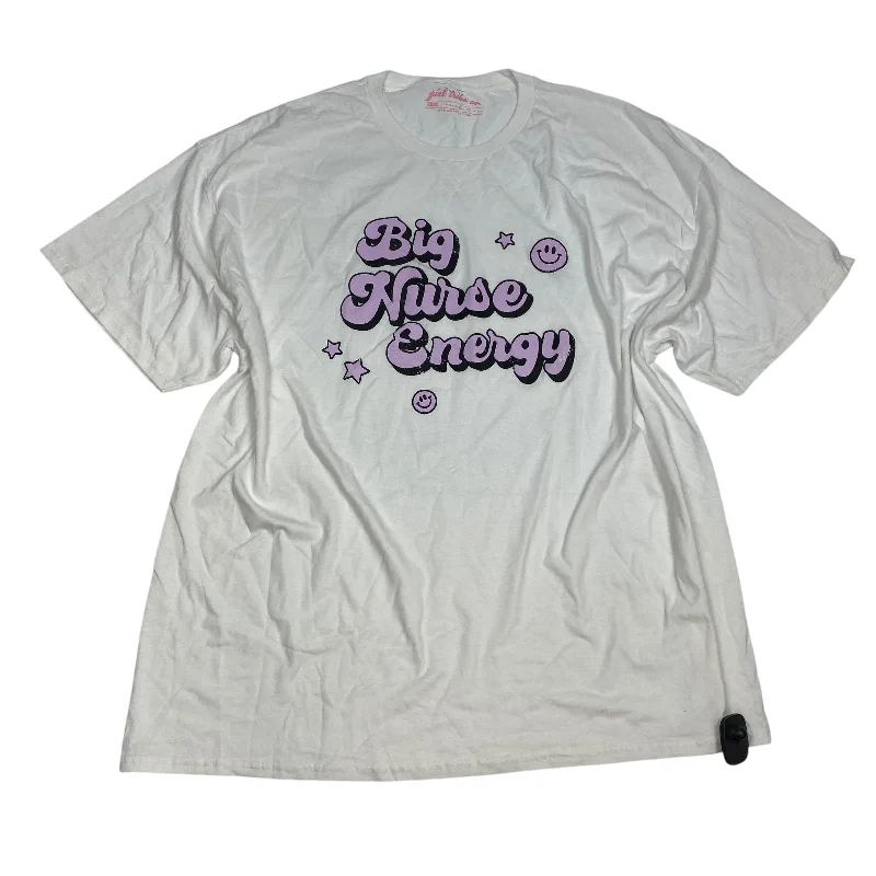Relaxed Fits Top Short Sleeve By Girl Tribe Co In White, Size: 2x