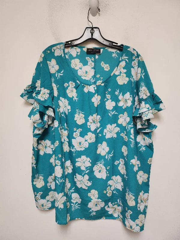 Soft Relaxation Wear Top Short Sleeve By Lane Bryant In Floral Print, Size: 2x