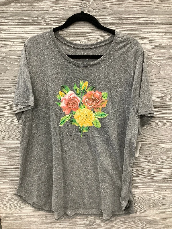Comfortable Jackets Top Short Sleeve By Lane Bryant In Grey, Size: 3x