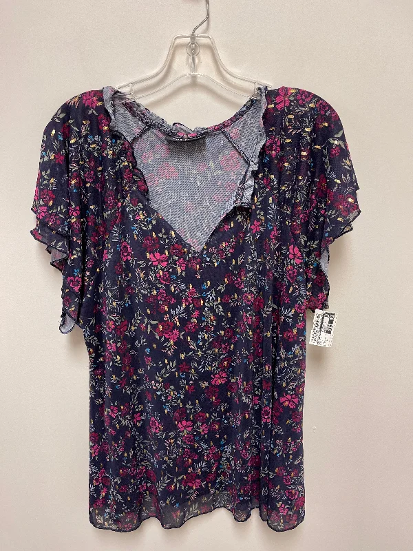 Sports Series Top Short Sleeve By Lane Bryant In Navy, Size: 2x