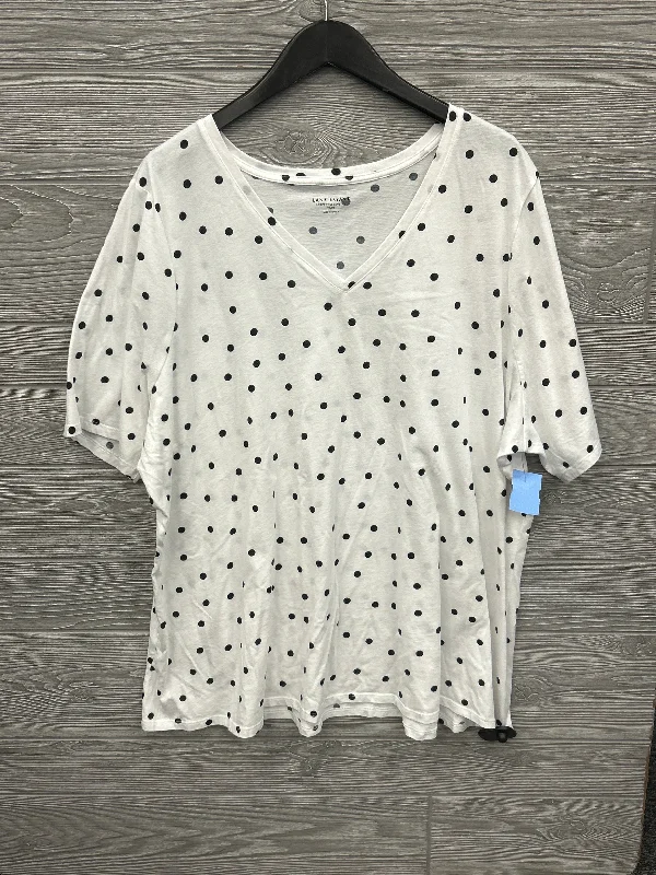 Top Short Sleeve By Lane Bryant In White, Size: 3x