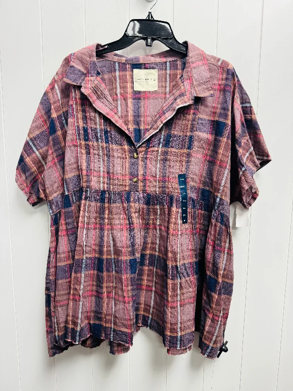 Classic Series Top Short Sleeve By Lucky Brand In Purple, Size: Xxl