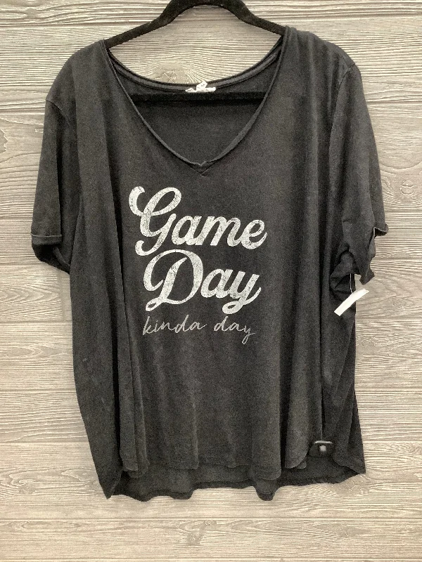 Relaxed Fashion Top Short Sleeve By Maurices In Black, Size: 3x