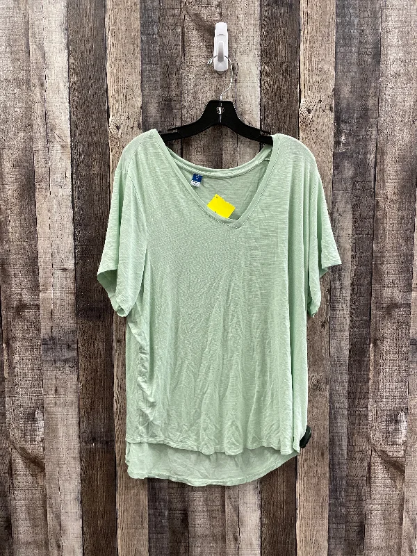 Cute Style Top Short Sleeve By Old Navy In Green, Size: 2x