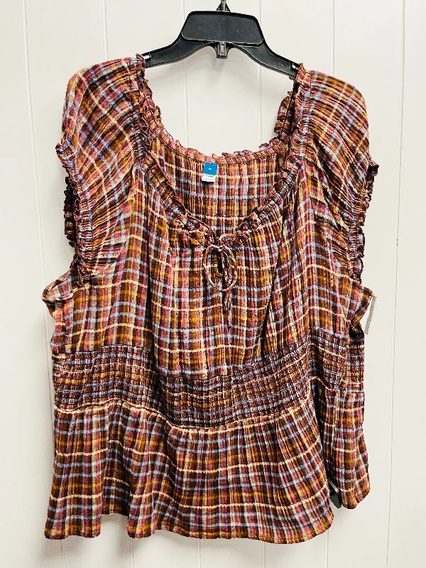 Celebrity Style Top Short Sleeve By Old Navy In Purple, Size: 3x