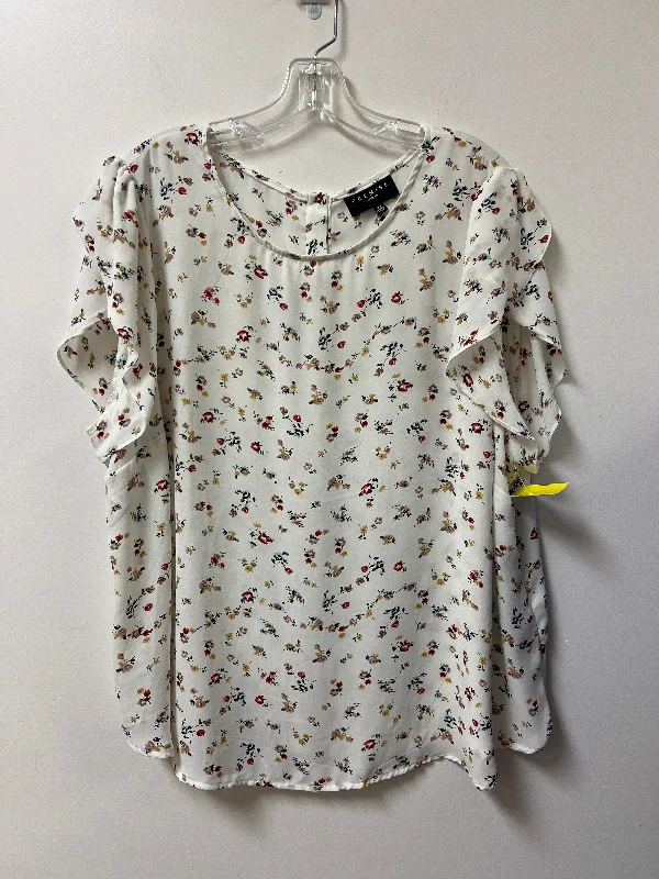 Artistic Temperament Top Short Sleeve By Premise In Floral Print, Size: 2x