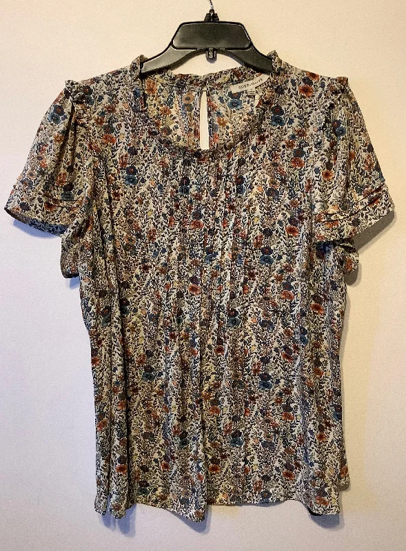 Top Short Sleeve By Rose And Olive In Floral Print, Size: 1x