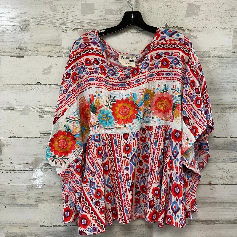 All-Day Outfits Top Short Sleeve By Savanna Jane In Red, Size: 2x / 3x