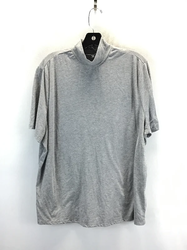 Comfortable And Simple Top Short Sleeve By Shein In Grey, Size: 2x