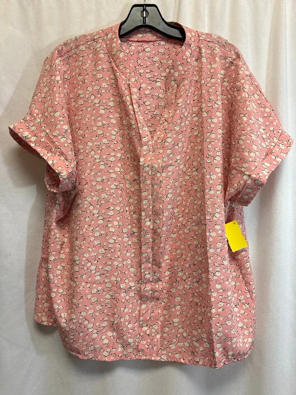 Fashionable Inner Wear Top Short Sleeve By Shein In Pink, Size: 1x