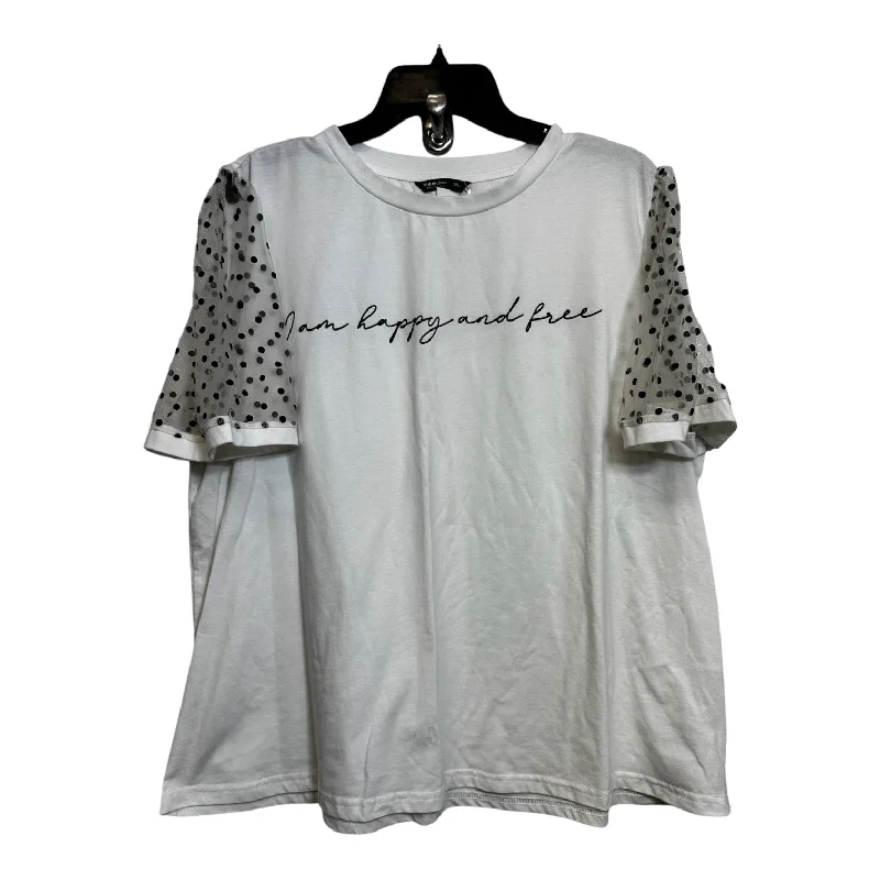 Light Comfort Top Short Sleeve By Shein In White, Size: 3x