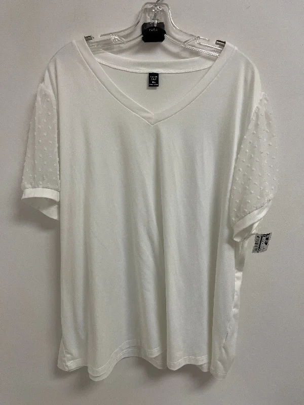 Body Design Top Short Sleeve By Shein In White, Size: 4x