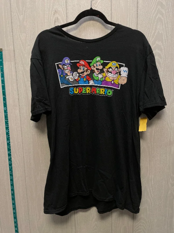 Weekend Comfort Top Short Sleeve By super Mario  In Black, Size: Xl