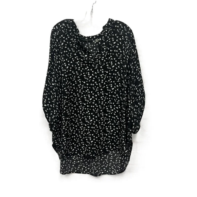 Leisure Travel Top Short Sleeve By T Tahari In Black, Size: 1x