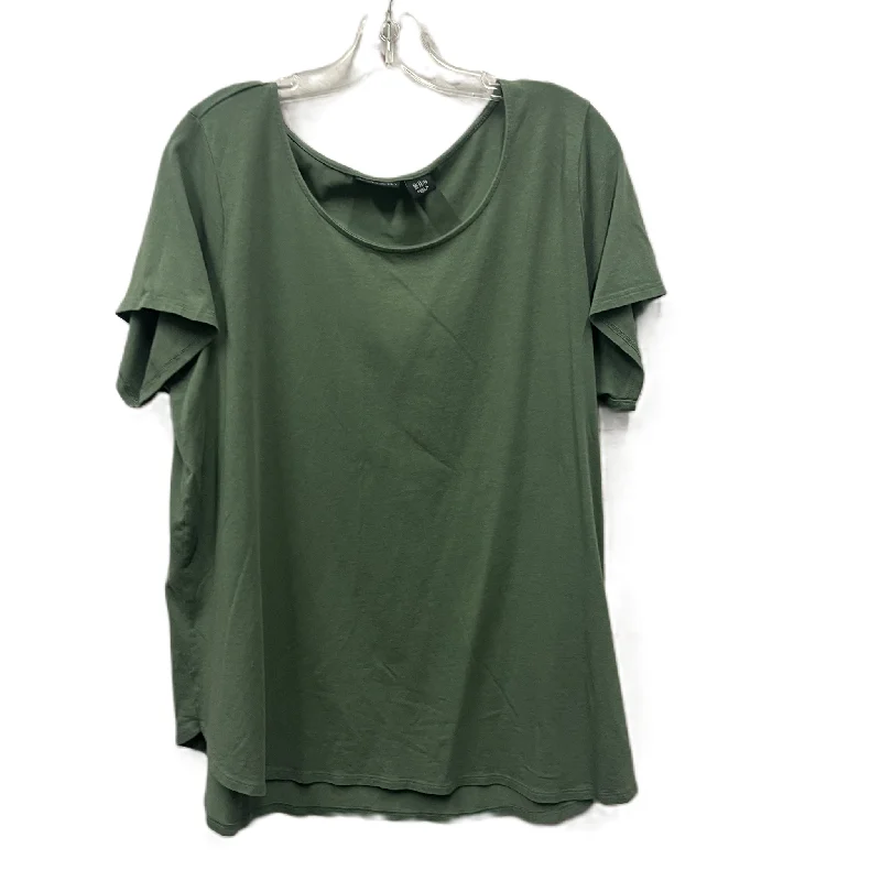 Cool Breeze At Night Top Short Sleeve By Tahari By Arthur Levine In Green, Size: 2x