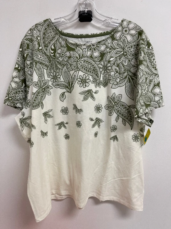Free Design Top Short Sleeve By Talbots In Green, Size: 3x