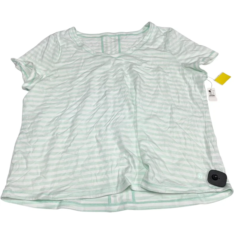 Cozy Vibes Top Short Sleeve By Talbots In Green & White, Size: 3x