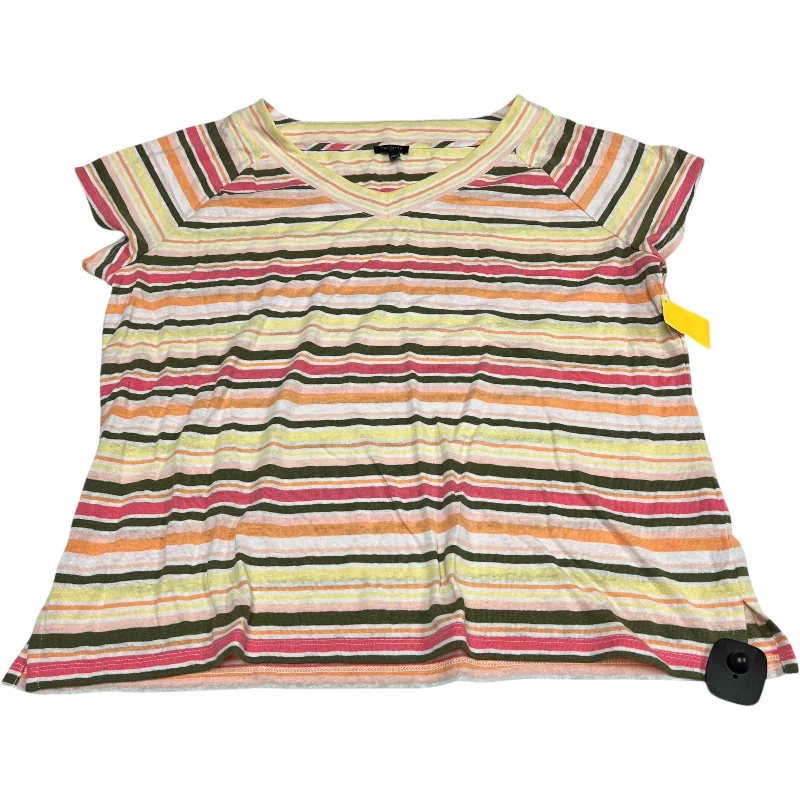 Effortless Wear Top Short Sleeve By Talbots In Striped Pattern, Size: 1x