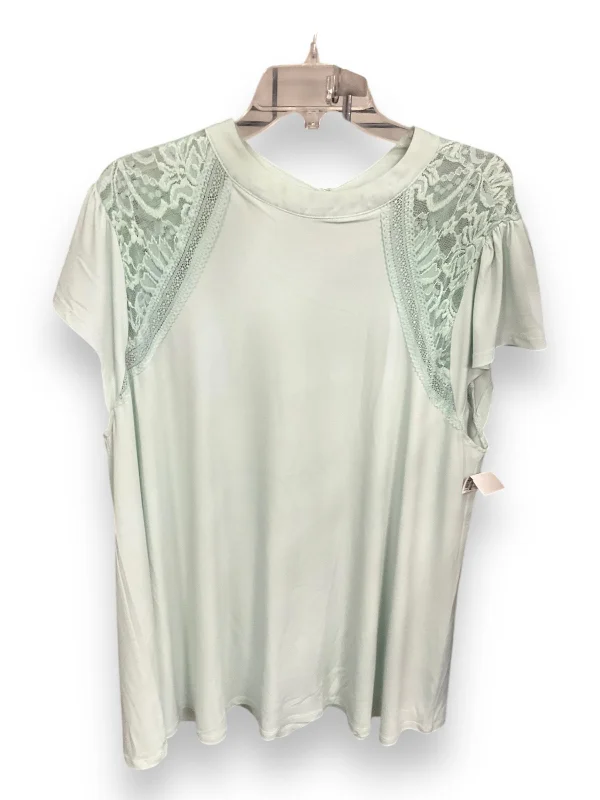 Fashionable And Versatile Top Short Sleeve By Torrid In Aqua, Size: 3x