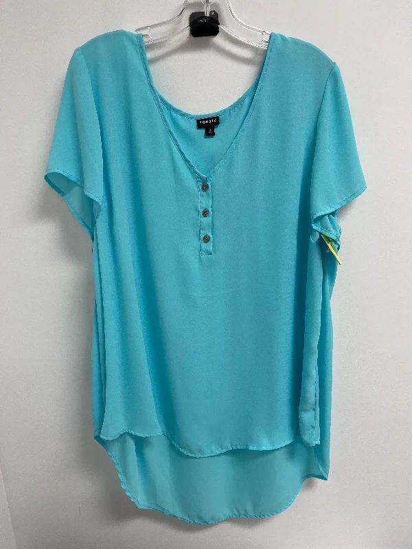 Goddess Outfit Top Short Sleeve By Torrid In Blue, Size: 2x
