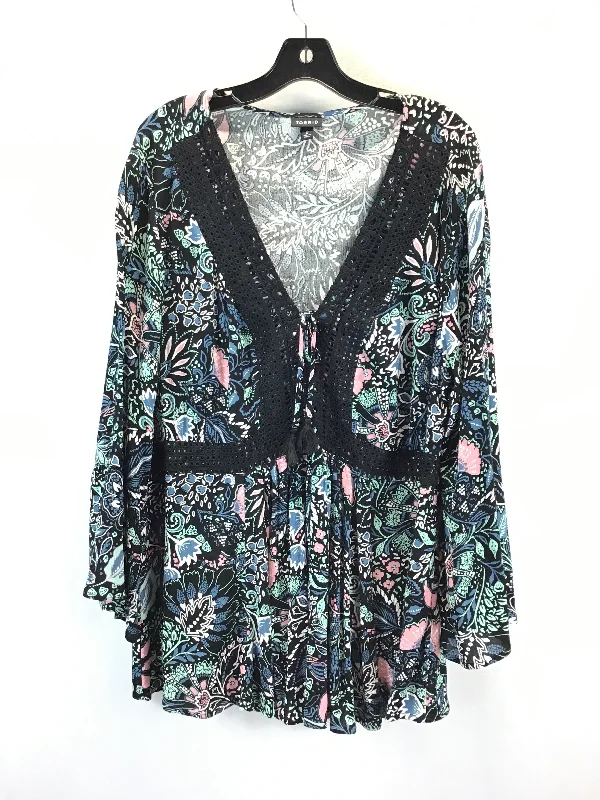 Luxury Classic Top Short Sleeve By Torrid In Floral Print, Size: 2x