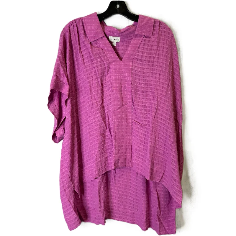 Daily Comfort Top Short Sleeve By Wonderly In Pink, Size: Xxl