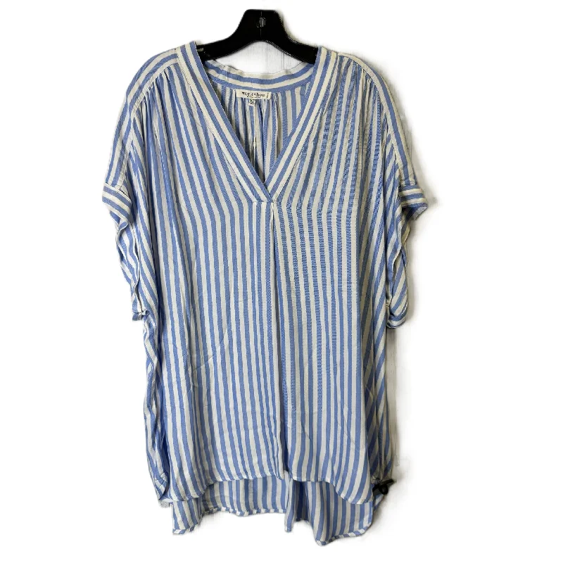 Smart Comfort Top Short Sleeve By Workshop In Blue, Size: 2x