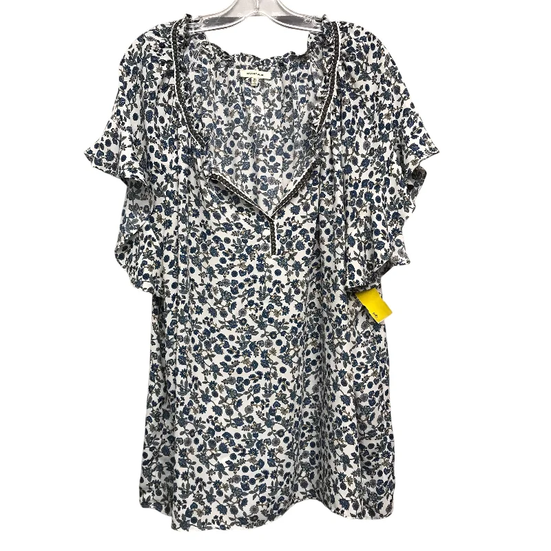 Casual Comfort Top Ss By Max Studio In Floral Print, Size:3X