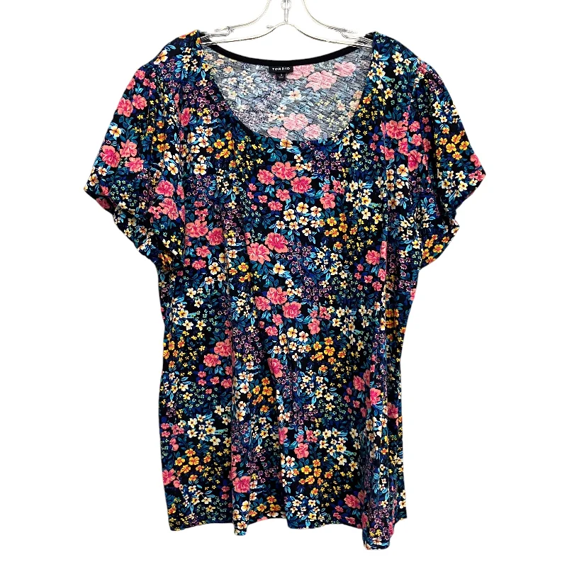Relaxed Tops Top Ss By Torrid In Floral Print, Size:3X