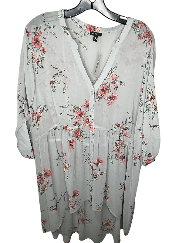 Soft Textures Tunic Short Sleeve By Torrid In Floral Print, Size: 3x