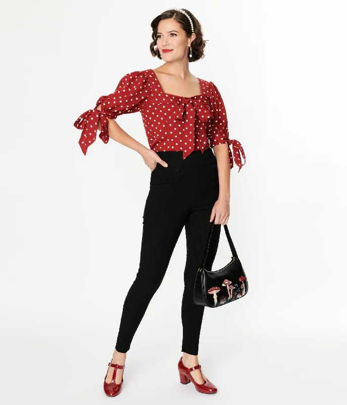Diamond Series Unique Vintage 1950s Black High Waisted Cigarette Pants
