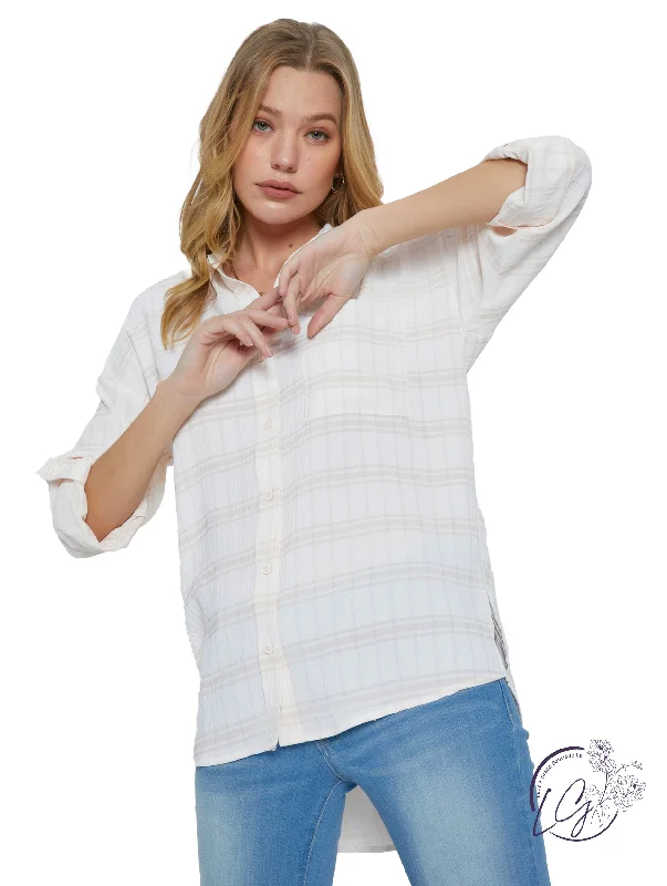 Relaxed Chic Sandy Beach Button Down