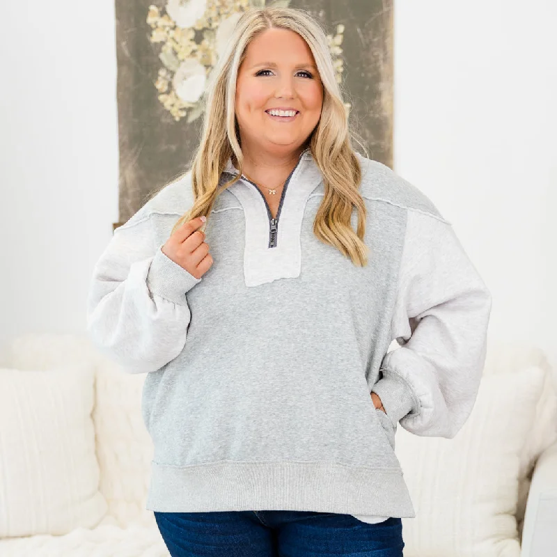 Sports Style All We Want Pullover, Gray