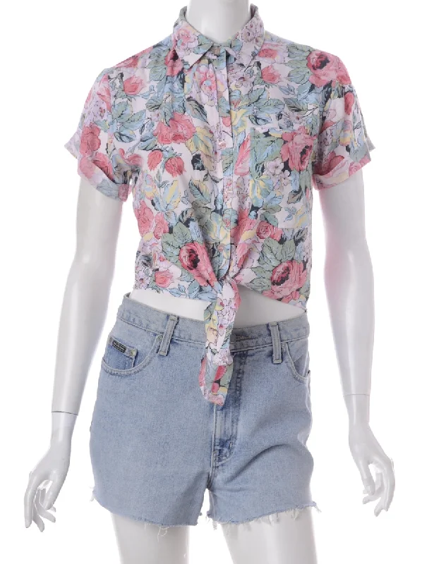 Label Peggy S/S Print Tie Blouse