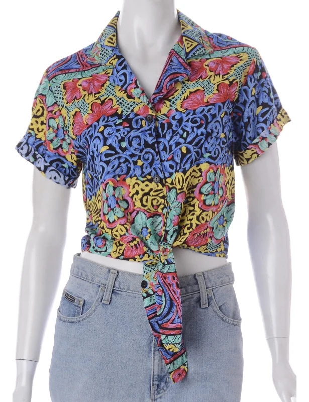 Label Peggy S/S Print tie Blouse