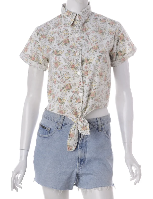 Label Peggy S/S Print Tie Blouse