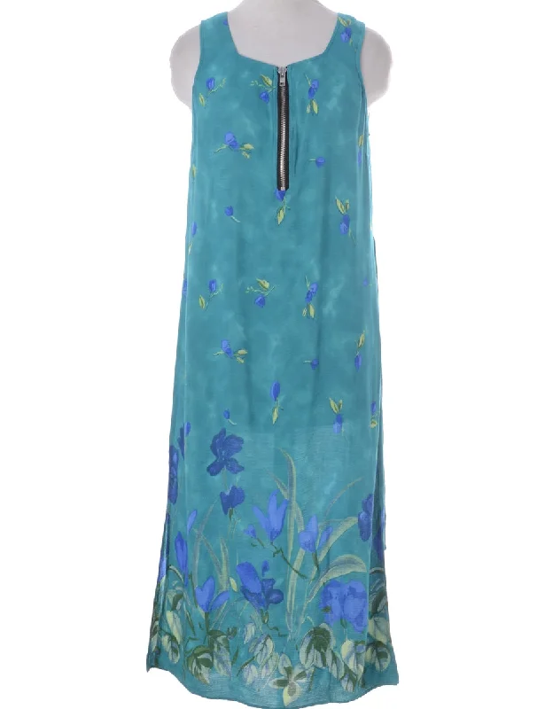 Cozy Fitting Label Roxy Zip Front Floral Dress